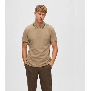 SELECTED HOMME Brown Organic Cotton Polo T-shirt