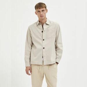 SELECTED HOMME Beige Linen Overshirt