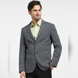 SELECTED HOMME Navy Blue Check Print Blazer