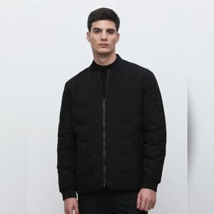 SELECTED HOMME BLACK QUILTED REDOWN BOMBER JACKET