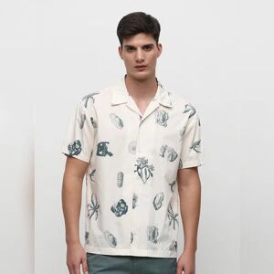 SELECTED HOMME White Shell Print Casual Shirt