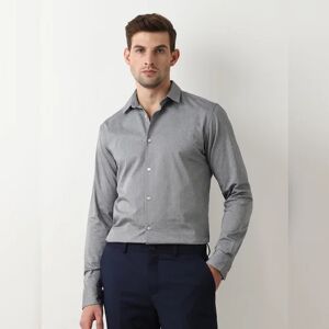 SELECTED HOMME Grey Dobby Full Sleeves Shirt