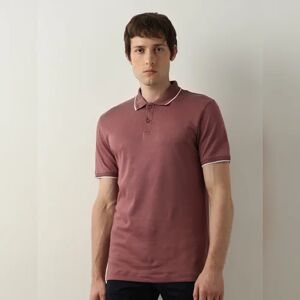 SELECTED HOMME Dark Pink Cotton Polo T-shirt