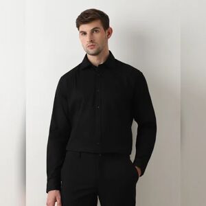 SELECTED HOMME Black Dobby Full Sleeves Shirt