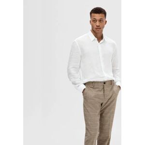 SELECTED HOMME White Linen Full Sleeves Shirt