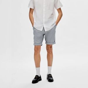 SELECTED HOMME Blue Mid Rise Cotton Shorts