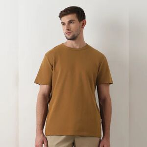 SELECTED HOMME Dark Brown Pique Crew Neck T-shirt