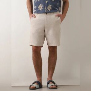 SELECTED HOMME Beige Mi Rise Linen Shorts