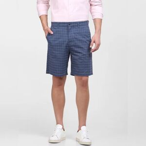 SELECTED HOMME Blue Organic Cotton Check Shorts