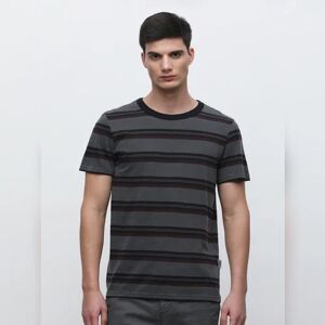 SELECTED HOMME Blue Striped Organic Cotton T-shirt