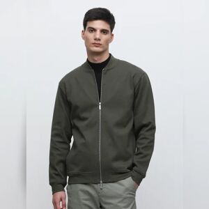 SELECTED HOMME Dark Green Jersey Bomber Jacket