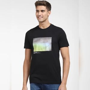 SELECTED HOMME Black Printed Organic Cotton T-shirt