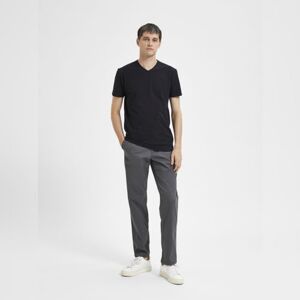 SELECTED HOMME Black Organic Cotton V-Neck T-shirt