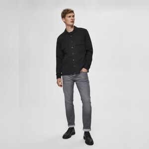 SELECTED HOMME Grey Mid Rise Organic Cotton Slim Fit Jeans