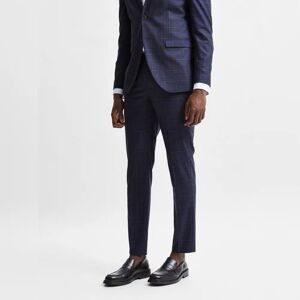SELECTED HOMME Blue Check Formal Suit Trousers