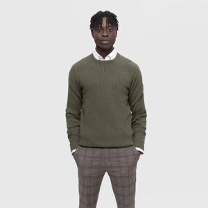 SELECTED HOMME Green Cable Knit Pullover