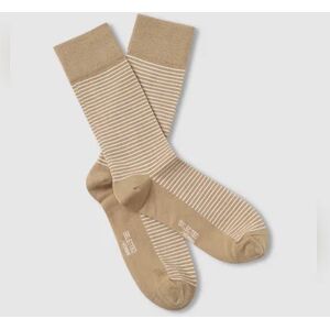 SELECTED HOMME Beige Striped Mid Length Socks