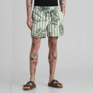 JACK & JONES JACK&JONES Green Striped Print Swim Shorts