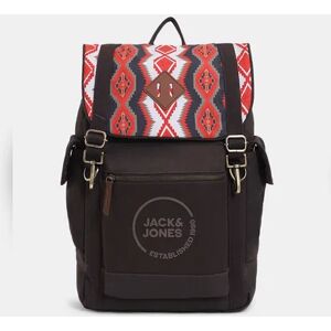 JACK & JONES JACK&JONES Dark Brown Aztec Print Backpack