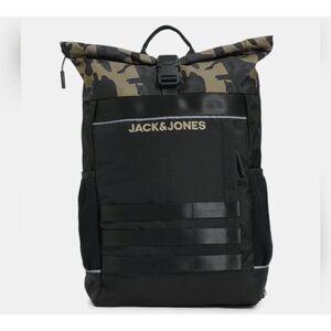 JACK & JONES JACK&JONES Olive Camo Print Roll-Top Backpack