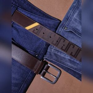 JACK & JONES JACK&JONES Brown Printed Leather Belt