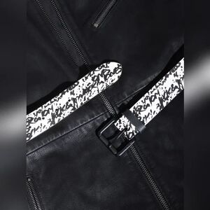 JACK & JONES JACK&JONES White Logo Print Leather Belt