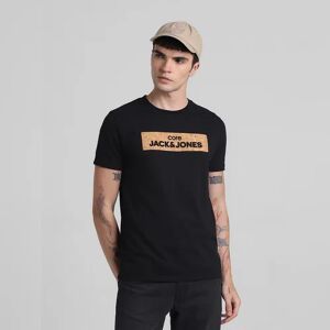 JACK & JONES JACK&JONES Black Printed Crew Neck T-shirt