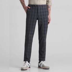 JACK & JONES JACK&JONES Dark Grey Mid Rise Check Print Pants