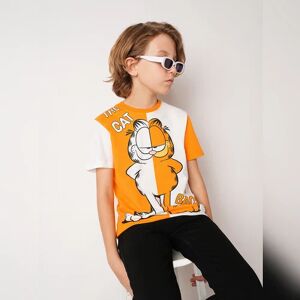 JACK & JONES JUNIOR JACK&JONES GARFIELD Orange Printed Colourblocked T-shirt