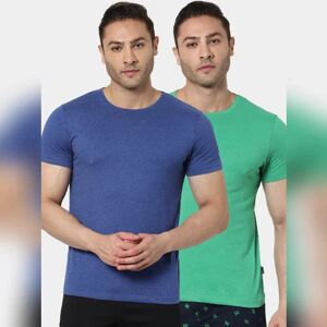 JACK & JONES JACK&JONES Blue & Green Crew Neck T-shirts - Pack of 2