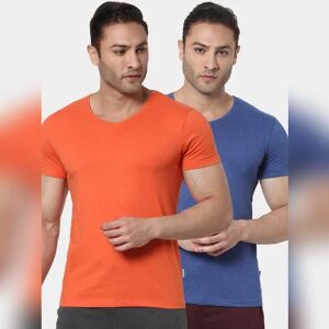 JACK & JONES JACK&JONES Blue & Grey V Neck T-shirts - Pack of 2