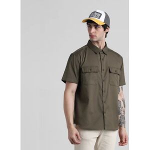 JACK & JONES JACK&JONES Olive Green Drop Shoulder Shirt