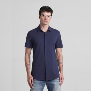 JACK & JONES JACK&JONES Blue Knitted Short Sleeves Shirt