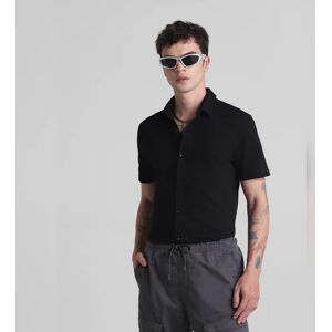 JACK & JONES JACK&JONES Black Knitted Short Sleeves Shirt