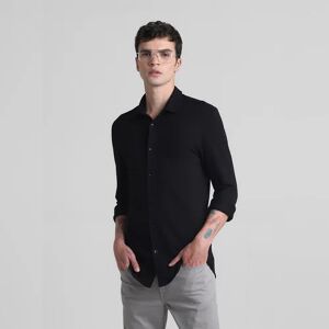 JACK & JONES JACK&JONES Black Knitted Full Sleeves Shirt