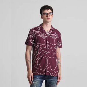 JACK & JONES JACK&JONES Wine Printed Short Sleeves Shirt