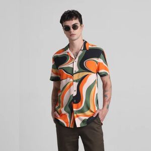 JACK & JONES JACK&JONES Orange Printed Short Sleeves Shirt