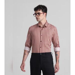 JACK & JONES JACK&JONES Red Printed Full Sleeves Shirt