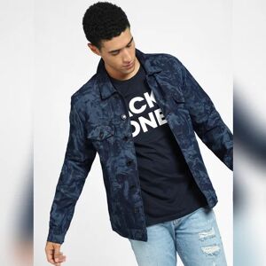 JACK & JONES JACK&JONES Dark Blue Printed Denim Jacket