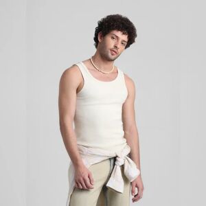 JACK & JONES JACK&JONES White Crew Neck Fashion Vest