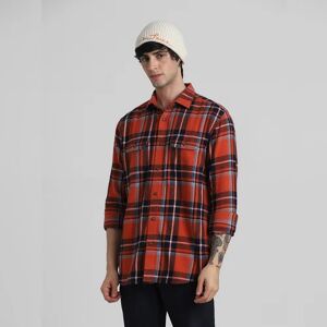 JACK & JONES JACK&JONES Brown Check Print Full Sleeves Shirt