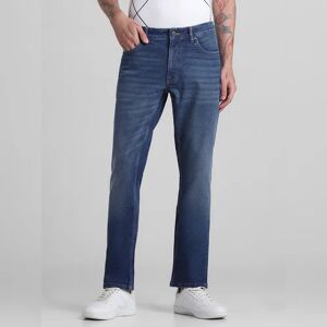 JACK & JONES JACK&JONES Blue Mid Rise Clark Regular Fit Jeans