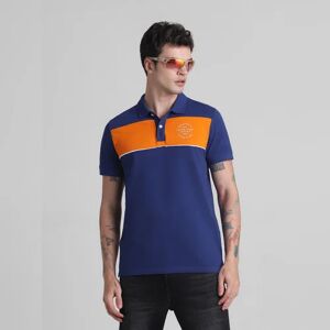 JACK & JONES JACK&JONES Blue Colourblocked Contrast Tipping Polo