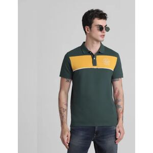 JACK & JONES JACK&JONES Green Colourblocked Contrast Tipping Polo