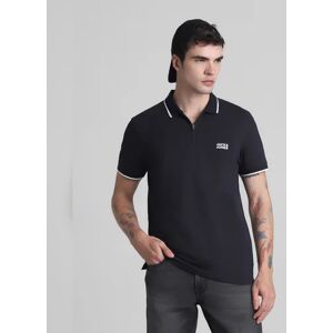 JACK & JONES JACK&JONES Black Zip Detail Polo T-Shirt