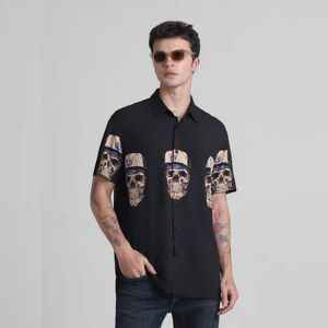 JACK & JONES JACK&JONES Black Embellished Print Short Sleeves Shirt