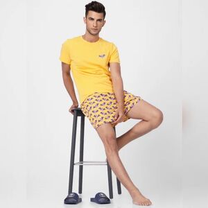 JACK & JONES JACK&JONES Yellow T-shirt & Printed Shorts Set