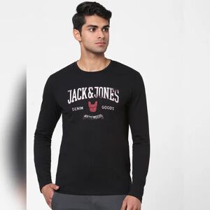 JACK & JONES JACK&JONES Black Graphic Print Full Sleeves Shirt