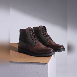 JACK & JONES JACK&JONES Brown Vintage Leather Mid-top Boots