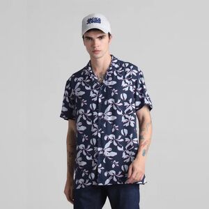 JACK & JONES JACK&JONES Dark Blue Floral Short Sleeves Shirt